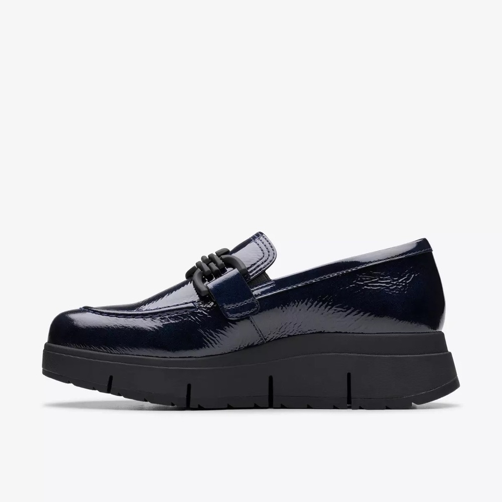 Clarks Glossy Black Loafers